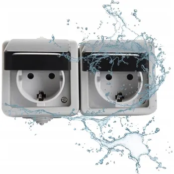 Elektrická zásuvka Hermetická Elektrická Zásuvka Kanlux černá