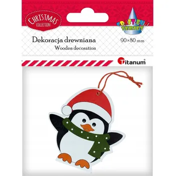 Vánoční dekorace Dřevěná dekorace tučňák 70x72 mm Vánoce Titanum