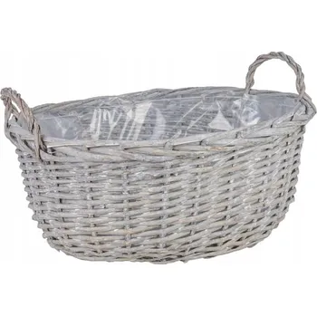 Květináč Obal na květináč 35 cm proutěný šedý