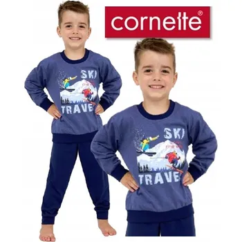 Chlapecké pyžamo Chlapecké pyžamo Cornette 477/158 Ski vel. 98/104 lyžařský melanž modrý