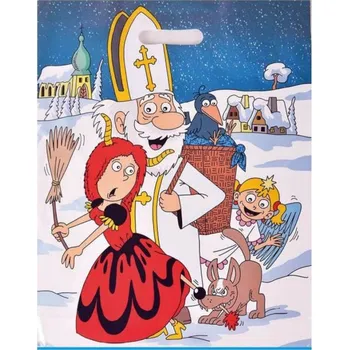 Dárková taška Taška PE bílá Mikuláš 34x45cm 948413