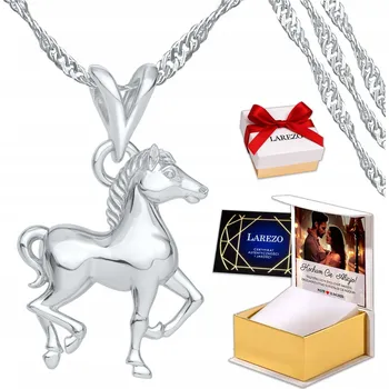 Náhrdelník Stříbrný náhrdelník 925 Kůň Koník pro milovnice koní s potiskem