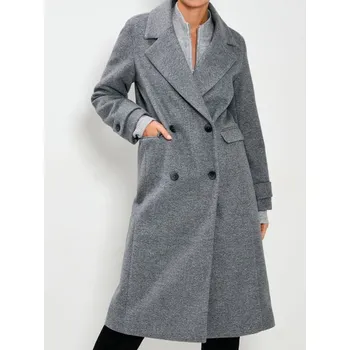 Dámský kabát Sinsay - Dvouřadý kabát v klasickém provedení - šedá - 603FH-9MM - 603FH-9MM-XS