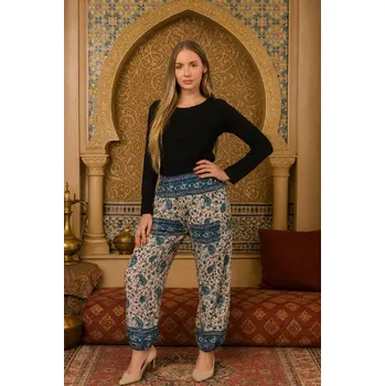 Dámské kalhoty Kalhoty Fatima ornament modré-Sale