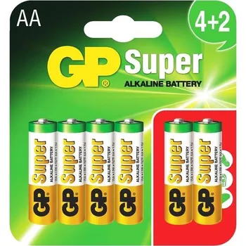 Článková baterie Alkalická baterie GP AA (R6) 6 ks