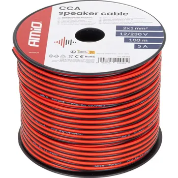 Audio kabel Dvoužilový reproduktorový kabel AMIO 2x1 mm² (100 m) (04458)