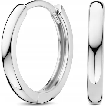 Náušnice Stříbrné náušnice Mennica Bydgoska klasické kruhy s anglickým zapínáním 925 se zirkonem