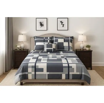 Povlečení Francouzské bavlněné povlečení - Šedobílá elegance