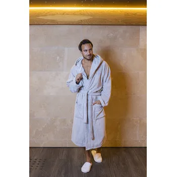 Dámský župan Župan Premium s s kapucí unisex 100% Bavlna silný 400 g/m2 šedý "XL"