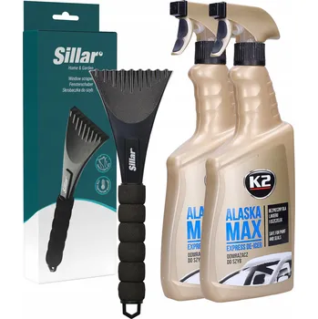 Autoškrabka Škrabka na okna Sillar SIL104 + 2x Odmrazovač oken Atomizér 700ml