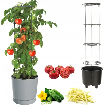 Květináč Květináč plast šedý Botle 29 cm x 29 cm x 28 cm