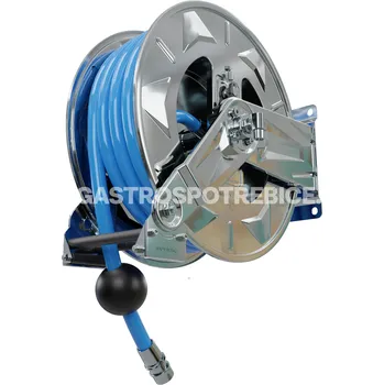 Příslušenství pro myčku Gastro-tip Buben samonavíjecí s hadicí 20m 1/2". modrá (max.160 bar / +135°C)