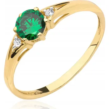 Prsten ZLATÝ PRSTÝNEK 585 ZELENÉ OČKO