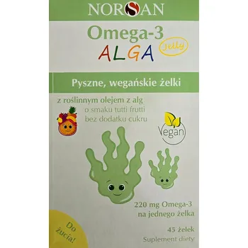 Želé s Omega-3 Norsan veganské z řas s příchutí tutti frutti