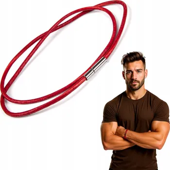 Náramek Náramek, Červený náramek, Pánský náramek kožený 3mm 175mm