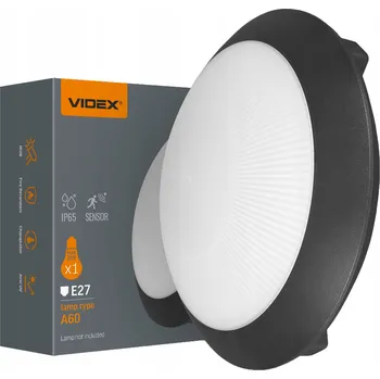 Nástěnné svítidlo stropní svítidlo IP65 pro žárovku s pohybovým senzorem E27 VIDEX černé