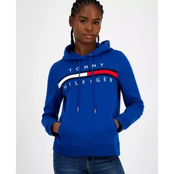 Dámská mikina Tommy Hilfiger dámská mikina Embroided Logo modrá XS