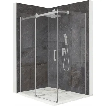 Sprchový kout obdélníkový posuvný stříbrný 120x100 sklo 8mm + povrchová úprava