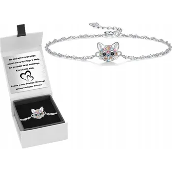 Náramek STŘÍBRNÝ NÁRAMEK S RÓDIEM KOČKA GRAVÍROVÁNÍ