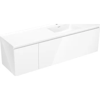 Koupelnový nábytek Koupelnová skříňka Mexen Orio 160 cm s umyvadlem Otis pravá, 1S, 1D, bílý lesk - 91A13-16047-3-BBFF00-W18P00