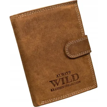 Peněženka Always Wild peněženka z pravé nubukové kůže hnědá - muž