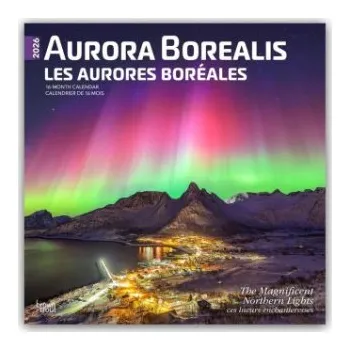 Diář Aurora Borealis - Polarlicht 2026 - 16-Monatskalender (EN)