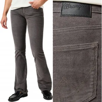 Dámské kalhoty Wrangler BOOTCUT Magnet Body Bespoke ROZŠÍŘENÉ ŠEDÉ MANŽESTROVÉ KALHOTY W29 L32