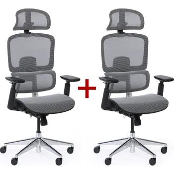 Kancelářská židle WILMOT 1+1 ZDARMA, černý rám, šedá