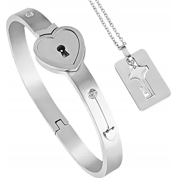 Náhrdelník Sada šperků pro páry Blingart BZ0101#S stříbrná