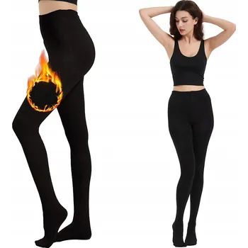 Dámské punčochy Punčocháče Dámské Punčochové Kalhoty Silné Plus Size Černé Teplé Zimní L 52-65 kg