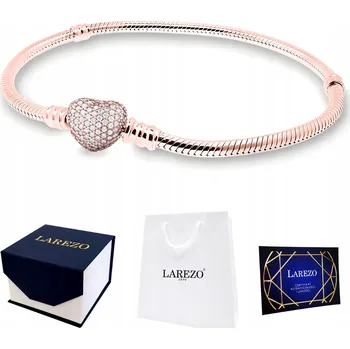 Náramek NÁRAMEK Zlatý Modulární Přívěsek Srdce Srdíčko Zirkony 20 cm