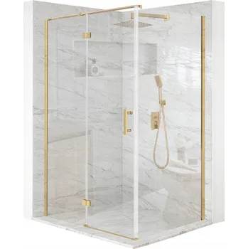 Sprchový kout obdélníková, výklopná, zlatá, 120 x 90 cm, sklo 6 mm + povrchová úprava