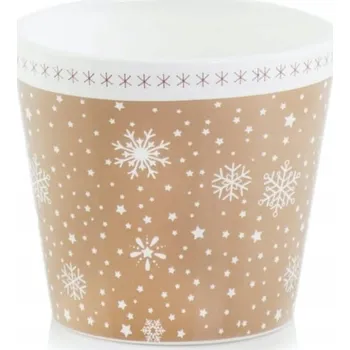 Květináč Květináč keramický béžový, průměr 14,5 cm