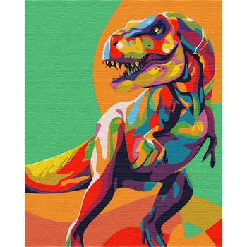 Malování podle čísel Artnapi Dinosaurus T-Rex s rámem 40x50 cm