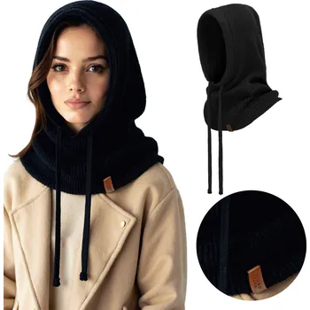 Podprsenka Vivisence 70111 BALACLAVA bavlna teplá KAPUCE černá KOMINOVÁ