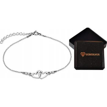 Náramek Stříbrný náramek celebrit 925 srdce srdíčka