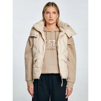 Dámská vesta BIG STAR Dámská prošívaná vesta s kapucí béžová Enifata 801 L
