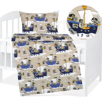 Povlečení Dětské povlečení bavlna Agáta Modrá BX12437 - 90x135 cm, 45x60 cm