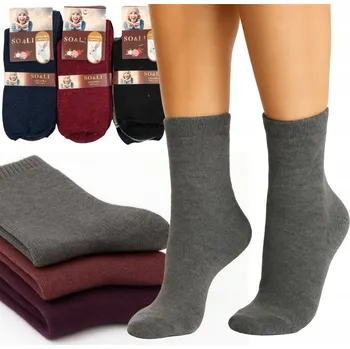 Pánské ponožky 3x Dámské zimní vlněné Ponožky z angory TEPLÉ ZIMNÍ PONOŽKY 35-38