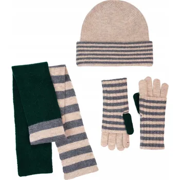Čepice Szaleo sada: čepice, rukavice, šála, univerzální velikost, béžová
