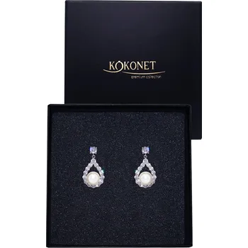 Náušnice PERLOVÉ visací náušnice elegantní zirkony perly puzetky lesklé malé