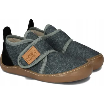 Dívčí bačkory Ameko PIKO - ANTRACIT Dětské Papuče/papuče na suchý zip Barefoot R 32