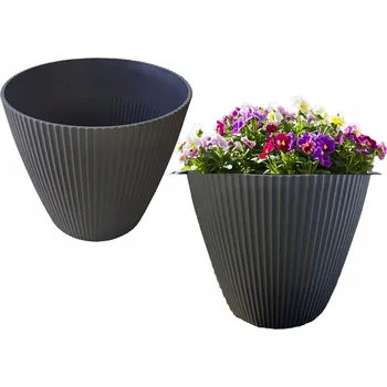 Květináč Plast Květináč šedý TEKAN 30,5 cm x 30,5 x 33 cm