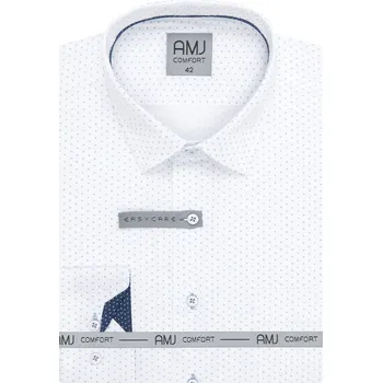 Pánská košile Pánská košile AMJ Comfort fit bílá modrý vzor VDBR1351 velikost: 44, délka rukávu: dlouhý rukáv