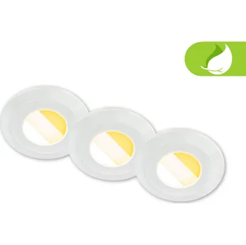 BRILONER Klira 3ks sada LED vestavných bodových svítidel do koupelny 230V, stmívatelné, Ra90, IP44, bílé 7589036