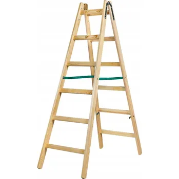 Žebřík BRAKET STANDARDNÍ DŘEVĚNÝ ŽEBŘÍK 2X6 PŘÍČKŮ 182 CM
