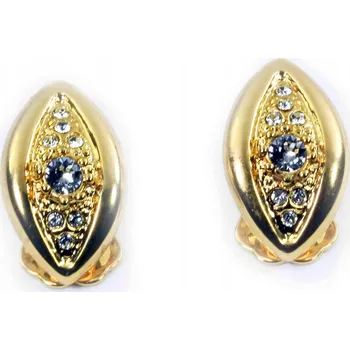 Náušnice Klipové náušnice zlaté stříbrné s kameny Swarovski COLIBRA