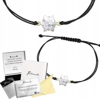 Náramek VLOČKA SNĚHU Pozlacený náramek na šňůrce