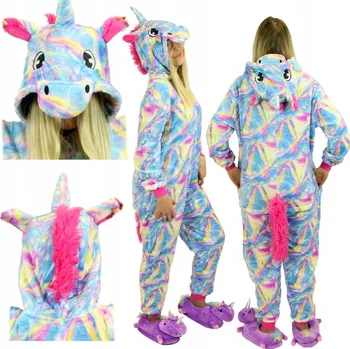 Dámské pyžamo Dámské pyžamo kigurumi onesie jednorožec kostým overal vel S