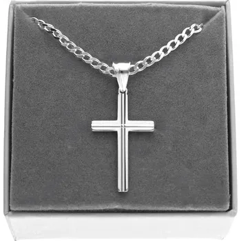 Řetízek Pánský ŘETÍZEK pancr 3 mm, s křížkem stříbro 925, 50 cm